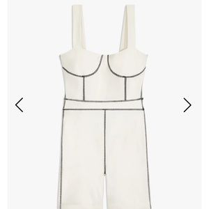 NWT WeWoreWhat Corset Workout Off White Bodysuit